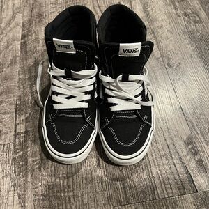 Vans Kids Black and White High-Top Sneakers